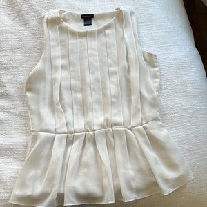 Anne Taylor Factory White Sleeveless Blouse